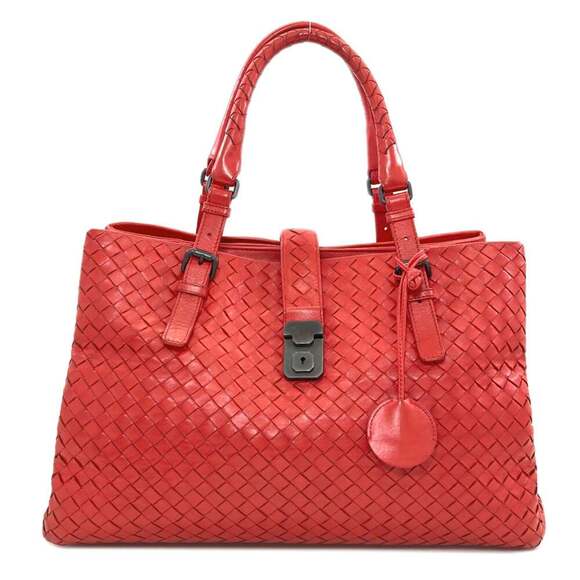 Bottega Veneta Handbags - BOTTEGA VENETA Red Intrecciato Tote Bag